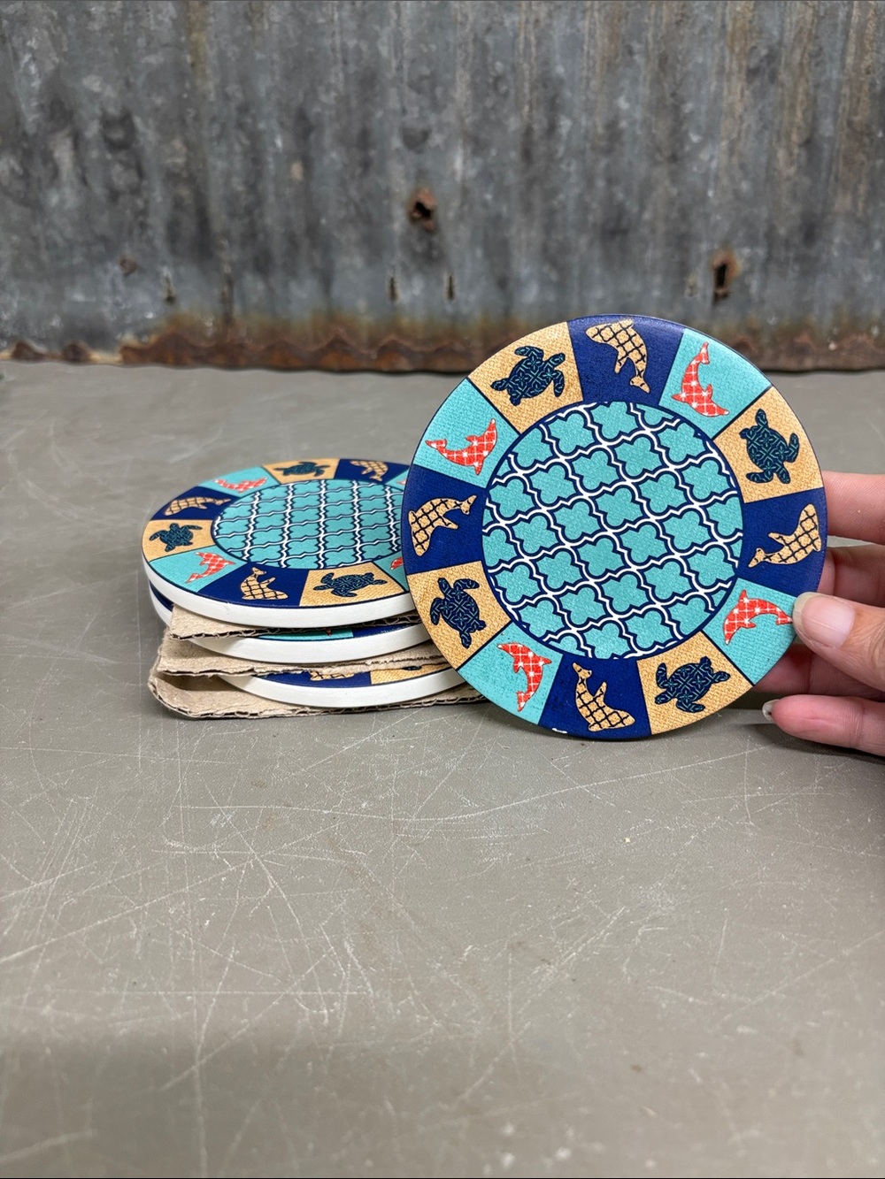SeaWorld Moroccan Design ceramic coasters, set of four